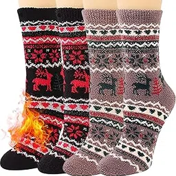 f fashiol.com Fashiol Winter Wear Warm Thermal Fleece Lined Crew Socks Soft Stretchable Ladies Woolen Socks for Men and Women | Multicolor. Free Size-picture-23