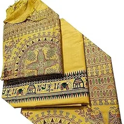 Pure Katan Silk madhubani print Unstitched suit material with Top, Bottom & Dupatta 2.5 mtrs each-picture-15