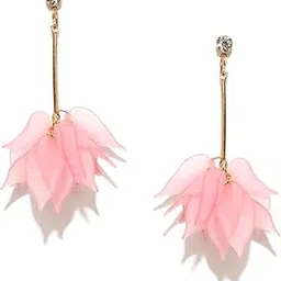 oomph Jewellery Pink & Purple Acrylic Floral Fashion Drop Earrings for Women & Girls-picture-13