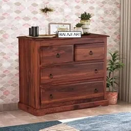 BALAJI ART Solid Sheesham Wood Chest of 4 Drawers Storage for Bedroom Living Room Home Wooden Chest of Drawers Cabinet (Honey Finish)-image-40