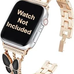 Zitel Bling Band Compatible with Apple Watch Straps for Women Girls, Resin Butterfly Rhinestone Bands-image-26