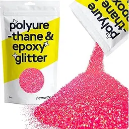 Hemway Polyeurethane & Epoxy Glitter - FINE 1/64" 0.015" (0.4mm) - Arts and Crafts, No bleed, Decoration, Tumblers, Art work, Floor, Craft - 100g - fluorescent UV Pink-image-15