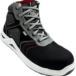 Allen Cooper Ankle Safety Shoe ACL 11692 | Double Density PU Sole with Popcorn Insert, 200J Steel Toe Cap, Nubuck Leather Upper, Anti-Skid | Size 07 UK/INDIA-picture-15