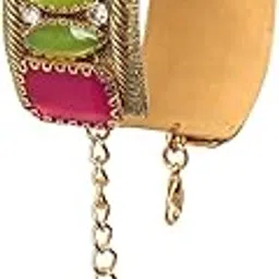 sanjoya by EVERSTYLISH Embroidered Cuff Bracelet for Women | Handcrafted with Stones & Beads | Adjustable Ethnic & Festive Jewelry for Weddings & Parties-picture-29