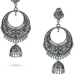 gargi by p.n. gadgil and sons | Utsaav Collection | Dangling Oxidised Jhumka Earrings | Gifts for Girlfriend, Women & Girls-picture-51