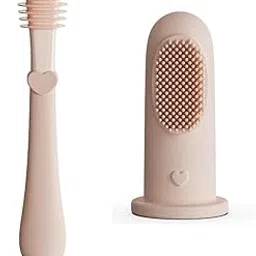 JHOREX Dual-Sided Baby Finger Toothbrush Set, Oral Care Set for Baby, Silicone Baby Toothbrush with Suction Base, Baby Finger Toothbrush Tongue Oral Cleaner Kit-picture-29