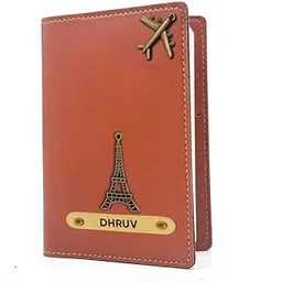 the unique gift studio Customised Passport Cover Holder with Personalized Name Charm Leather Passport Cover Holder for Men Women (Tan) - Customized Passport Holder for Gift-picture-42