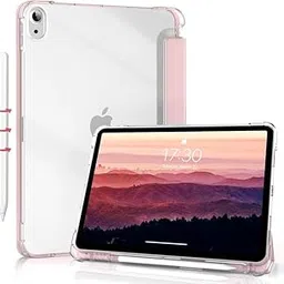 Boxome Tablet Case Cover for Apple iPad Air 11 inch (M3/M2) [Auto Sleep/Wake Cover] [Pencil Holder] [Trifold Stand] [Frosted Back] - Pink-image-5