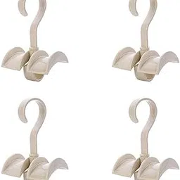 KolorFish Rotating Handbag Hanger Rack Closet Storage Organizer Hooks for Ladies Bag Belt Tie Scarf (Cream, Pack of 4)-picture-17