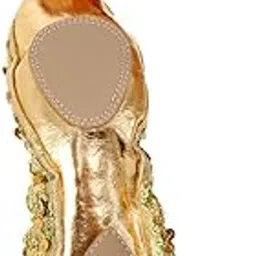 HEAVENGLOW Belly Dance Shoes Soft Soles Dance Performance Shoes with Sequins M Golden-picture-15