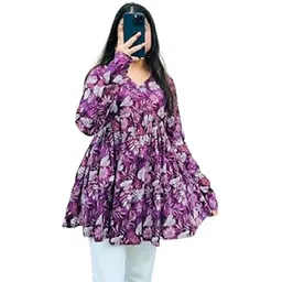 attnico Women’s Printed Short Kurti for Girls | Stylish Flared Rayon Tunic Top | Comfortable Kurti for Office, College & Outings |-picture-26
