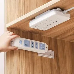 Megumi Self Adhesive Power Strip Holder Fixator Wall-Mounted Desktop Socket Fixer Cable Organizer Multi-Purpose (2 Pcs)-image-22