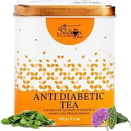 The Indian Chai - Anti Diabetic Tea 100g with Gymnemma Sylvestre, Giloy, Bitter melon, Jamun Seed etc for Regulating Blood Sugar Levels, Strengthens Immunity & Liver Function-picture-35