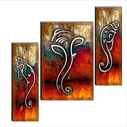SAF paintings 6MM Ganesha Set of 3 Panel Digital Reprint 12 Inch X 18 Inch Painting SANFJM1004-picture-29