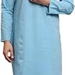 latest chikan Men's Cotton Regular Striped Knee Lenght Kurta Full Sleeves - Casual Ethnic Wear-picture-23
