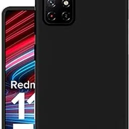 HELLO ZONE Rubber Exclusive Matte Finish Soft Back Case Cover for Redmi Mi Note 11T 5G - Black-picture-24