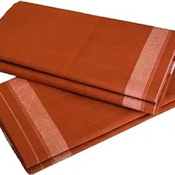 ixora Men's Plain Kaavi Temple Wear Dhotis Cotton/Free Size (Pack of 2)-picture-53