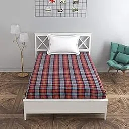 NISHOMES Cotton Mattress Cover Bedcover and Protector with Zip/Chain Closure, Stylish Lightweight Bed Cover Fitted Style Mattress Protector Size (72X36x5inch)(6x3ft) Single Pc-picture-26