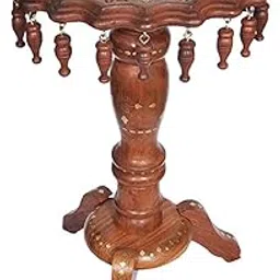 All About Wood Hand-Carved with Brass-Work Sheesham Multipurpose Corner/Bed-Side/End Table for Bedroom/Living-Room/Home Garden (Size: 12 x 18 Inches)-picture-26