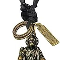 m men style Religious Lord Pawanputra Bajrangbali Hanuman Bronze Metal And Adjustable Leather Pendant Necklace Chain For Men And Women Leather31-picture-37