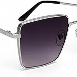 Eyedash Square Sunglasses for Men & Women | Stylish Silver Metal Frame with Black Gradient UV400 Lenses | Lightweight & Comfortable Unisex Eyewear for Outdoor, Travel, and Casual Use-picture-46