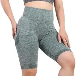 kamuba store Shorts for Women High Waist Fashion Yoga Running Atheletic Seamless Butt Lifting Compression Stretchy Shorts (in, Alpha, XL, Regular, Grey)-picture-16