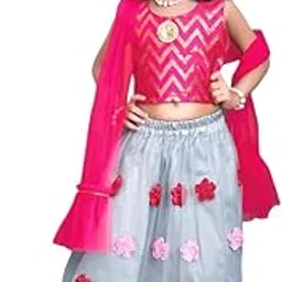 satyamfab Net Fabric Thread Embroidered Work Lehenga With Jacquard Weaving Choli and Smooth Net Dupatta for Girls | Navratri Collection(KUMBHA-113-$-Parent)-picture-44