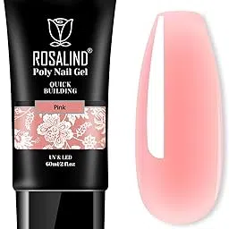 ROSALIND 60g Poly Nail Gel Millennial Pink Color, Pink Poly Extension Gel Jelly Color Poly Builder Nail Quick Building Acrylic Nails Poly Extension Gel Poly Thickening Nail Art Trendy Beauty Gift-picture-18
