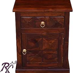 RAJ HANDICRAFT Wood Diamond Design Bedside Table | Solid Wood Furniture | Sheesham Wood Bedside Table-image-17