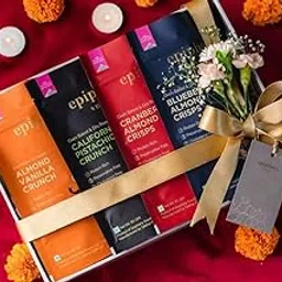 epiphany snacks Epiphany Dry Fruits Snacks Bar Energy Crunch Pack of 4 Dry Fuits Festival Hamper Gift Pack Almond Vanilla, Cranberry Almond, Blueberry Almond , California Pistachio Sweet Crunch Chikki Bar 85Gm Each-picture-14