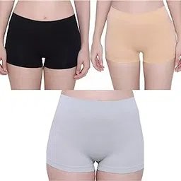 lorliva Pack of 3 Women's Full Comfortable Cotton Lycra Blend High Rise Pull On Free Size Boy Short Panty (Multicolor 1& 2 & 3) - A1602-picture-27