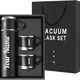 Vaccum Flask Name Printed Double Wall Stainless Steel Thermo 800ml, Temperature Touch Display Hot & Cold Bottle, Vacuum Insulated Flask Diwali Gift Set with Two Cups (Temp-Vacuum)-image-81