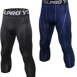belity Men’s Leggings Fitness Pants 2 Pairs Pack Quick Dry Workout Sports Tight Trousers Base Layer Basketball Training-picture-12