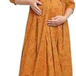 true shape Maternity Dresses for Women Cotton | Stylish Feeding Anarkali Kurta with Dual Nursing Zippers in Viscose Rayon for Pre & Post Partum-picture-20