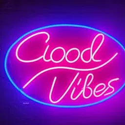 SG PRINT Good Vibes Neon Sign - Good Vibes Neon Lights for Bedroom, Wall, Game Room Decor - Good Vibes Led Signs with for Party, Gift, Valentine's Day (18X18) Pink+Blue-picture-33