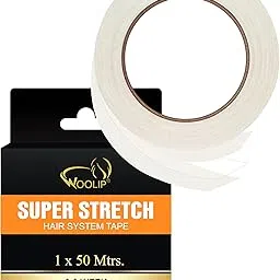 Woolip Super Stretch No Shine Tape Hair Patch Tape. Ultra Super Strong Hold, 1 Inch Cotton Material, Double Sided, and Waterproof. (50M)-picture-36