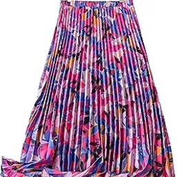 otabu | Skirt for Women | Beautiful Colorful Printed | Stylish Pleated A-Line Design | Flexible Elastic Waist | Lightweight Fabric | Perfect for Any Occasion-picture-51