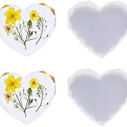 Pack of 2 Zig Zag Heart Shape Silicone Molds for Resin Art (3 Inch) image 1
