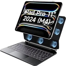 MICROWARE Keyboard Case Compatible for iPad Pro 11 Inch M4 2024(ONLY),Magic Keyboard iPad Pro 11 Inch (5th Gen) Keyboard Case,Click-Anywhere Trackpad,7 Colors Backlight,Easy-Set,Black-picture-27