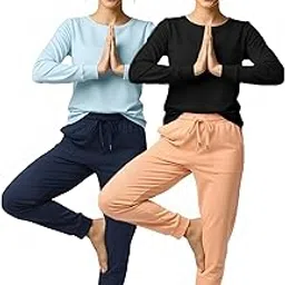 regalia procot Womens Girls Cotton Pyjama Trackpants Lounge Pants Ultra Soft Yoga Lowers with 2 Side Pockets Small to 4XL Sizes image 1