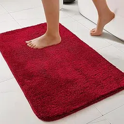 MAA HOME CONCEPT Microfibre Solid Bath Mat 1400 GSM Water Absorbent Anti Skid Mats for Bathroom Mat/Bedroom/Kitchen/Door Mat/Floor Mat (RED, 40X60 CM)-picture-13