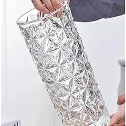 7 Inch Glass, Flower Vase, Glass Vase For Home Office, Home Decor Center Table Bedroom Living Room And Office Decoration (Pack Of 1) Flower Pot, Decorative Vas, White-picture-22