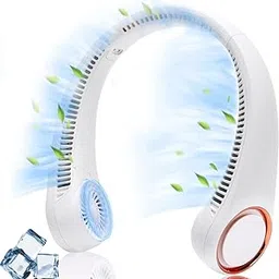 Maizic Smarthome Portable Personal Neck Fan, USB Rechargeable Hands Free Bladeless Fan with 3 Wind Speeds USB Fan (White) image 1