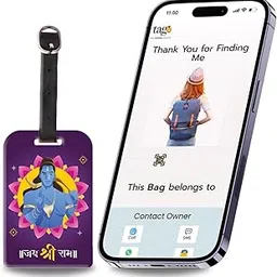 tag8 Jai Shree Ram Luggage Tag for Suitcase, Travel Bags, School & Office Bags with Airport Tracer Code | Stop Losing, Start Tagging-picture-16