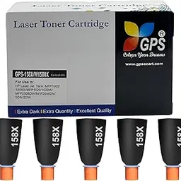 GPS 158X Toner Cartridge, Compatible with HP LJ Tank 1005w, 1020w, MFP 2606sdw, 1020, 1005, 2605sdw, 1604w, 1602, 2602, 2603, 2604, 2606 Series, Print 5000 Pages (158X- Pack of 5)-picture-22