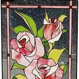 Stained Glass Rectangle Window Panel Suncatcher Wall Decor Rose | Home Decor | Suncatchers & Mobiles-image-14