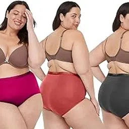 azortee Women's Plus Size Comfortable Panty for Women. Plus Size Cotton Panties for Women High Waist Panty with Full Coverage Exposure to Skin(Multi Color Pack of 1)-picture-16