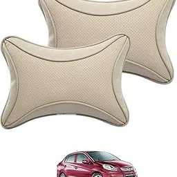 AUTOADDICT Auto Addict Car Dotted Beige Neck Rest Cushion Pillow Set of 2 Pcs for Honda Amaze Old(2014-2018)-picture-28