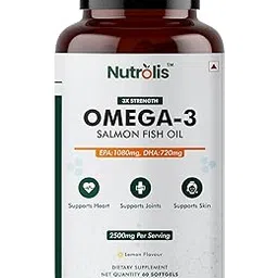 Nutrolis Omega-3 Salmon Fish Oil Capsules 2500mg – High EPA & DHA Blend for Heart, Brain, Joint Health, Cholesterol Management & Immune Support | 1080mg EPA and 720mg DHA | – 60 Softgels-picture-23