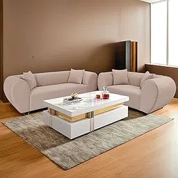 3 Seater Sofa for Home Living Room (Beige)-picture-21